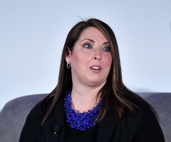 ronna mcdaniel speaks on a stage