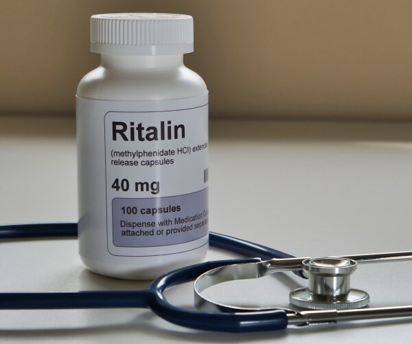 bottle of Ritalin pills to treat ADHD