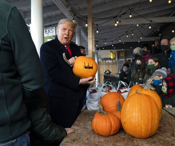 Trump Signs Pumpkin in Maine, Jokes 'It'll Be on EBay Tonight'