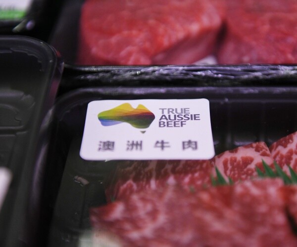beef in black packaging with a label saying "true aussie beef"