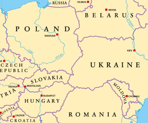 a map of poland hungary ukraine and the region