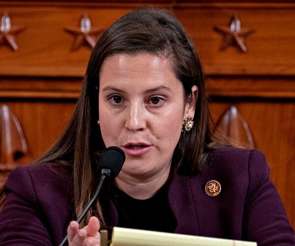 elise stefanik speaks into mic