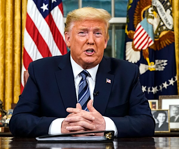 president donald trump delivers his second oval office address to the nation