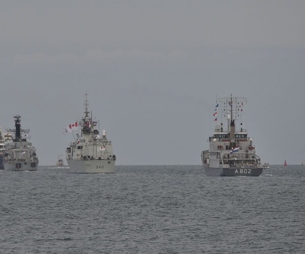 A flotilla of boats set sail for Normady