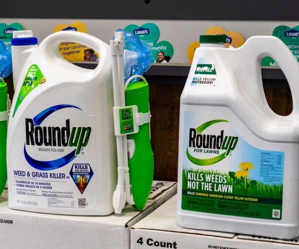 RoundUp weed killer on a store shelf.
