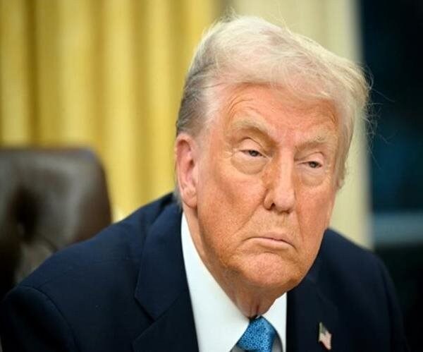 donald trump looks on