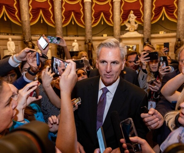 kevin mccarthy speaks to media during elections for speaker of the house 