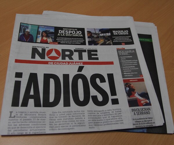 Juarez Newspaper Closes in Mexico Citing Insecurity for Journalists