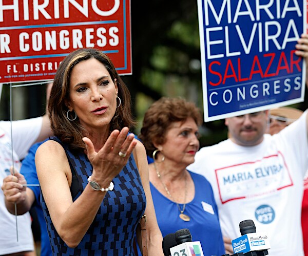 Republican candidate Maria Elvira Salazar during a Florida campaign rally