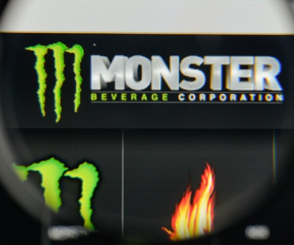 Monster Beverage logo on the website homepage.