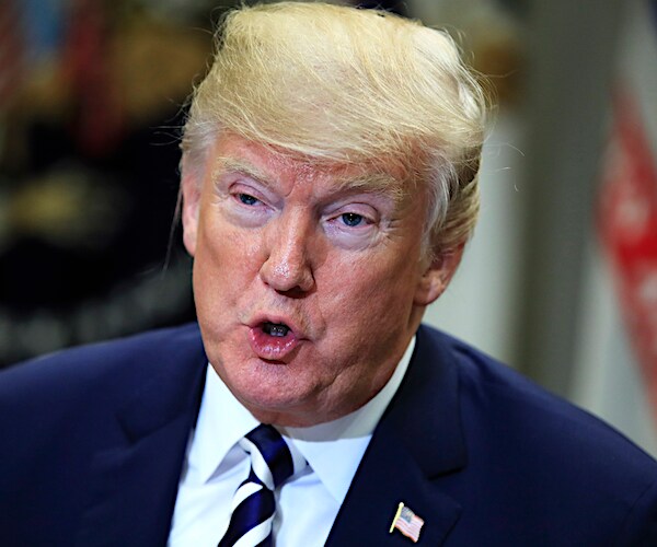 president donald trump speaks during an oval office interview