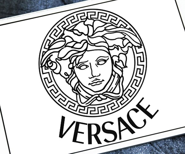 Logo of fashion company versace on samsung tablet