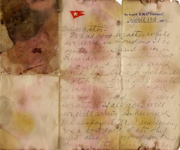 Titanic Letter at Auction Was Written on Board by Passenger