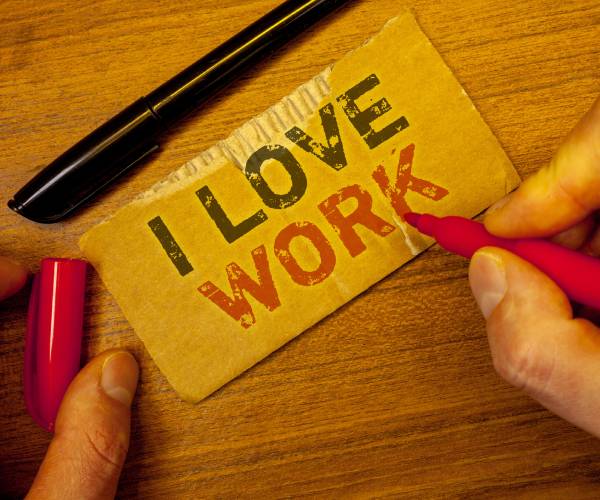 hand writing i love work