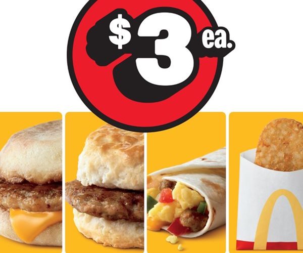 McDonald's Launches 'Under $3 Menu' Items