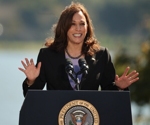 Kamala Harris speaking at an event