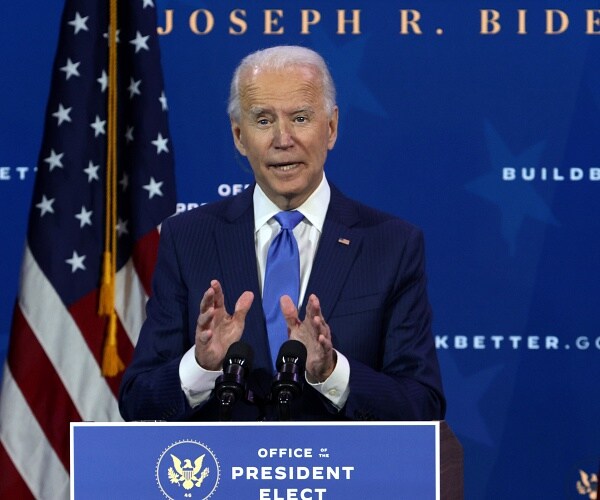 joe biden speaks from podium