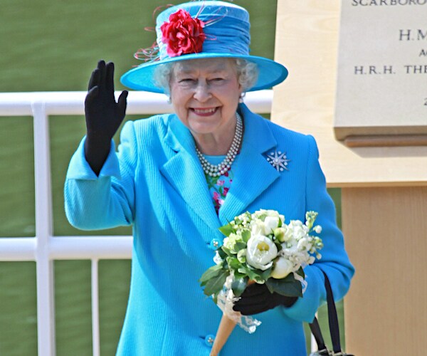 Her Royal Highness Queen Elizabeth II at opening of Royal Open Air Theater, Scarborough, North Yorkshire