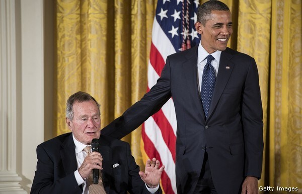 George HW Bush Makes Return Visit to White House