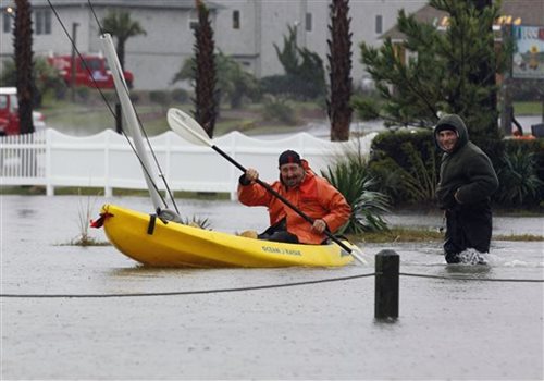 Residents Take to N.C. Streets in Kayaks 