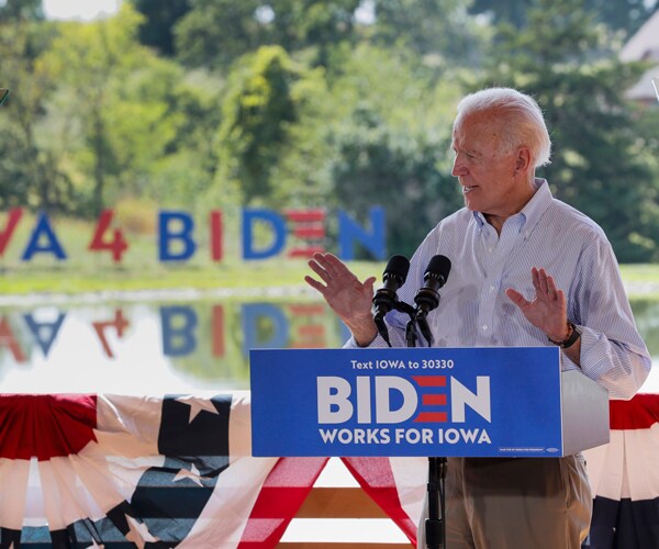 Former Vice President Joe Biden speaking in Prole, Iowa