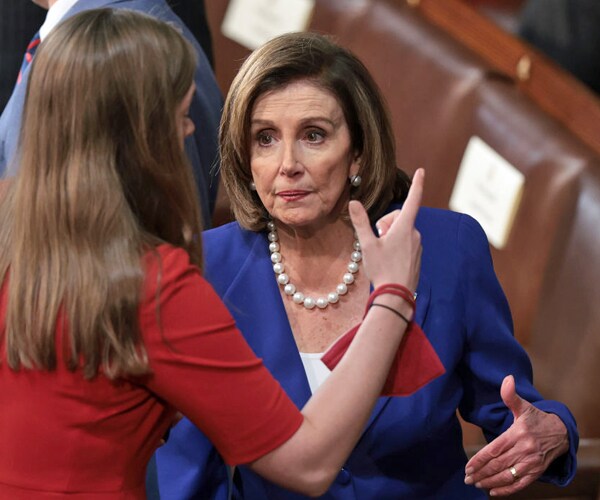 speaker of the house nancy pelosi prepares for president joe biden's state of the union speech in march
