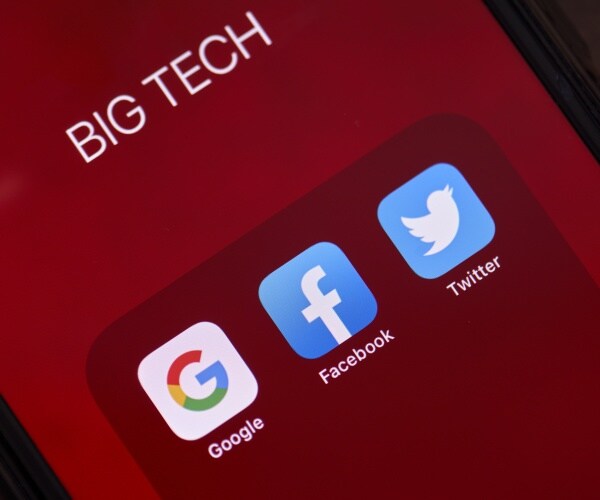 google, facebook and twitter mobile applications on iphone smartphone screen