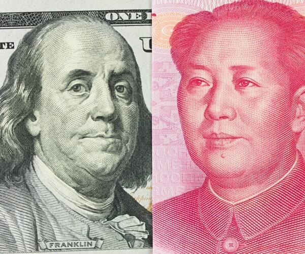 us one hundred dollar versus china yuan currency 

