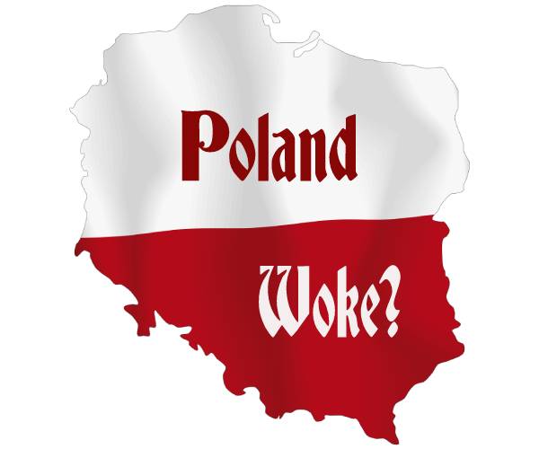 map of poland with poland woke? written on it