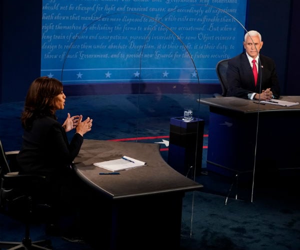 us vice president mike pence and us senator kamala harris democrat of california 