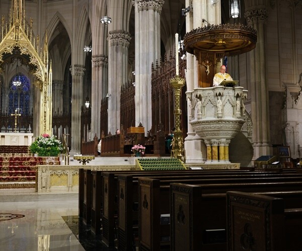 cardinal dolan delivers easter mass online, but to an empty church
