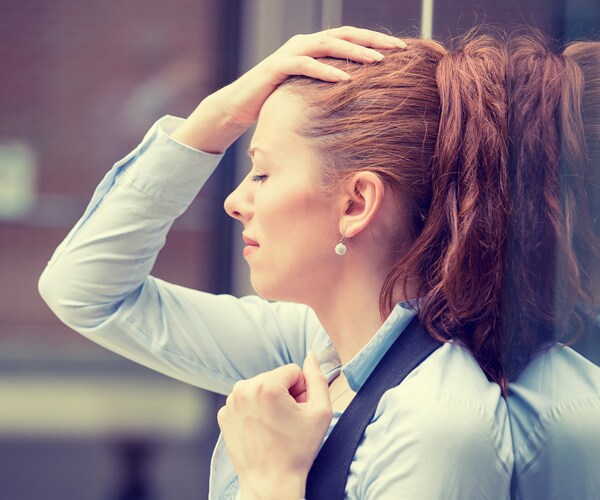 A stressed-out woman
