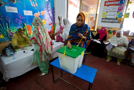 The Latest: Pakistan Muslim League's Chief Casts Vote