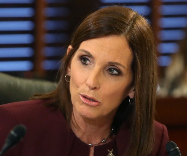 senator martha mcsally speaks during a senate armed services committee meeting