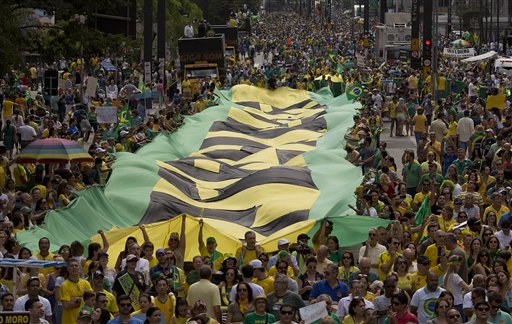 Anti-government Protesters Take to Streets across Brazil