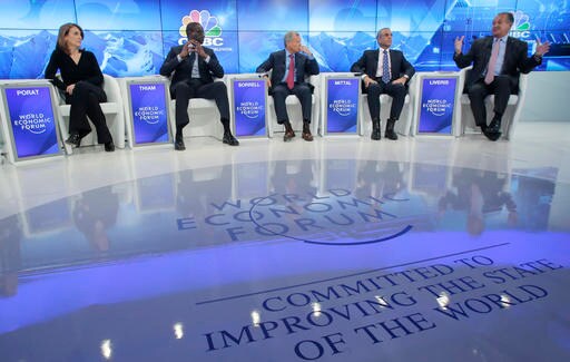 The Latest: In Davos, Trump Adviser Rebuts Isolationism Talk
