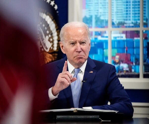joe biden speaks to virtual meeting 