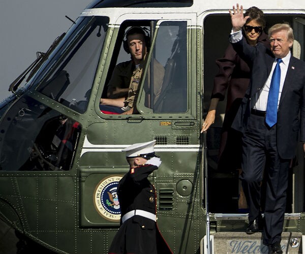 Presidential Helicopter Arrives at Palm Beach Airport