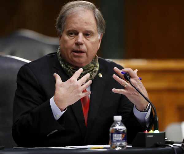 sen. doug jones  speaks during a committee hearing on coronavirus tests on Capitol Hill May 7, 2020 in Washington