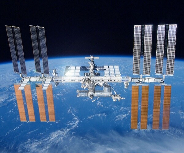 international space station over earth