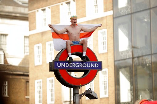 England Fans Celebrate World Cup Win over Sweden at IKEA