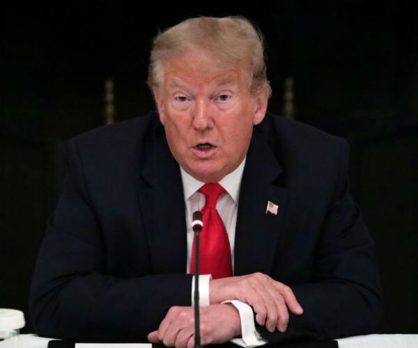 us president donald trump in the state dining room of the white house 
