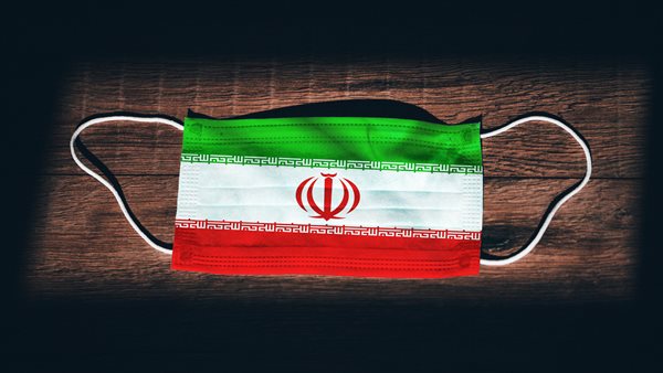 surgical mask with iranian flag
