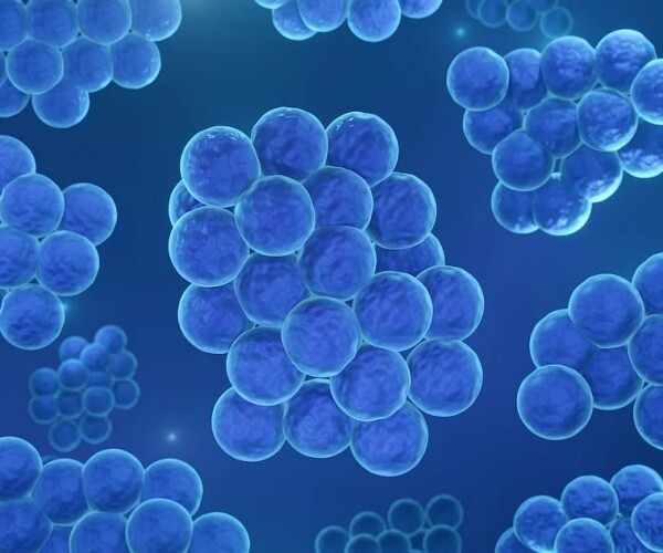 microscopic view of staph infection