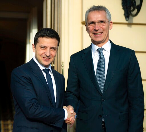 Ukraine's Leader Hosts NATO Chief in Kyiv