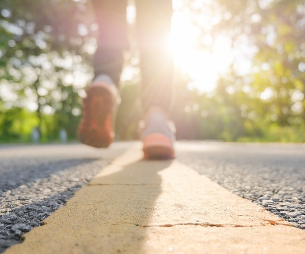 woman running on street