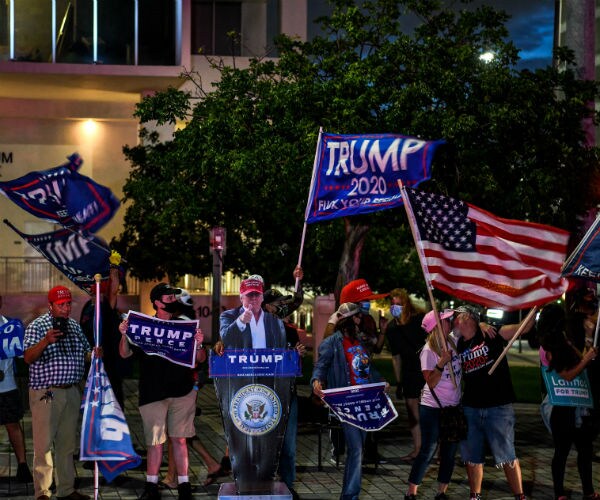 supporters of us president donald trump in miami florida 