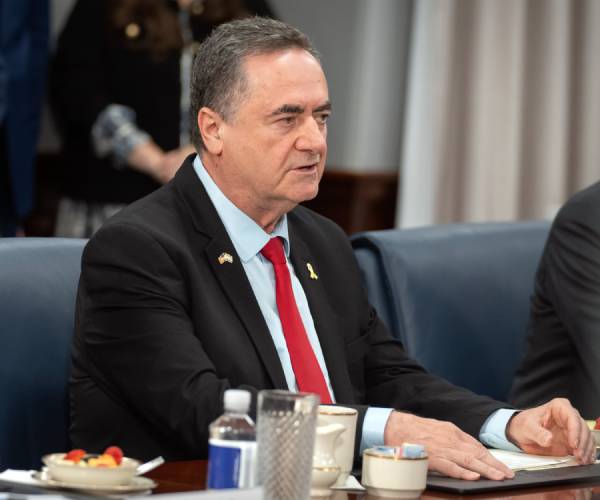 israel katz speaking while seated