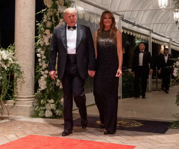 us president donald trump and first lady melania trump at mar a lago in palm beach 