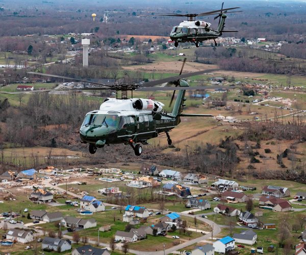 Trump Surveys Tennessee Tornado Damage